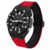 Boîtier de montre en fibre de carbone noire + bracelet en nylon bleu