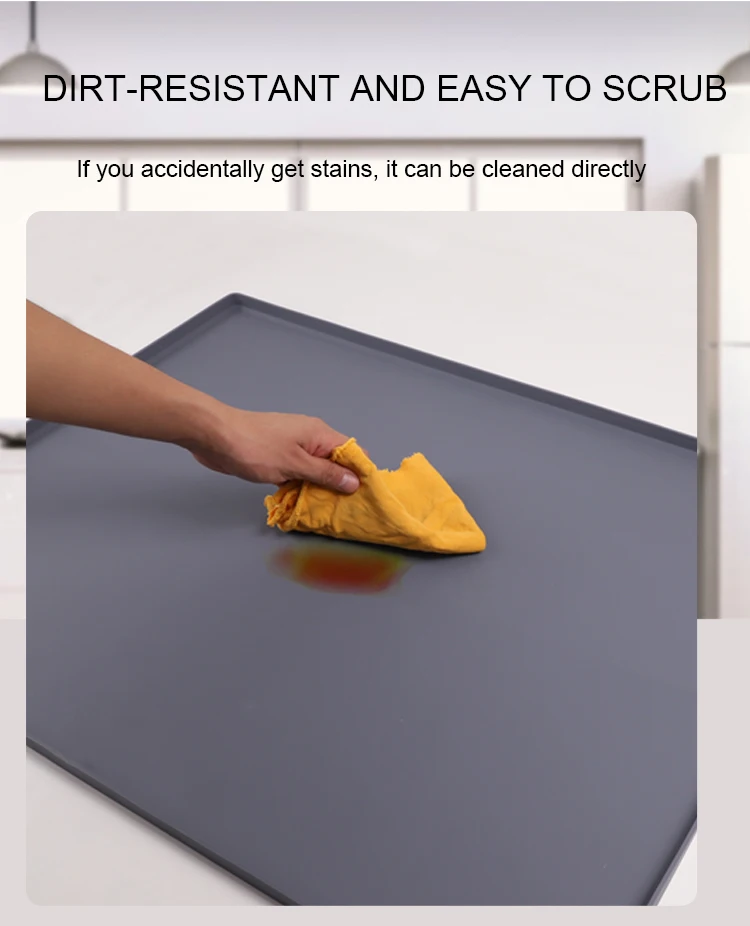 Custom Kitchen Under The Sink Silicone Mat With Holes Waterproof Sink