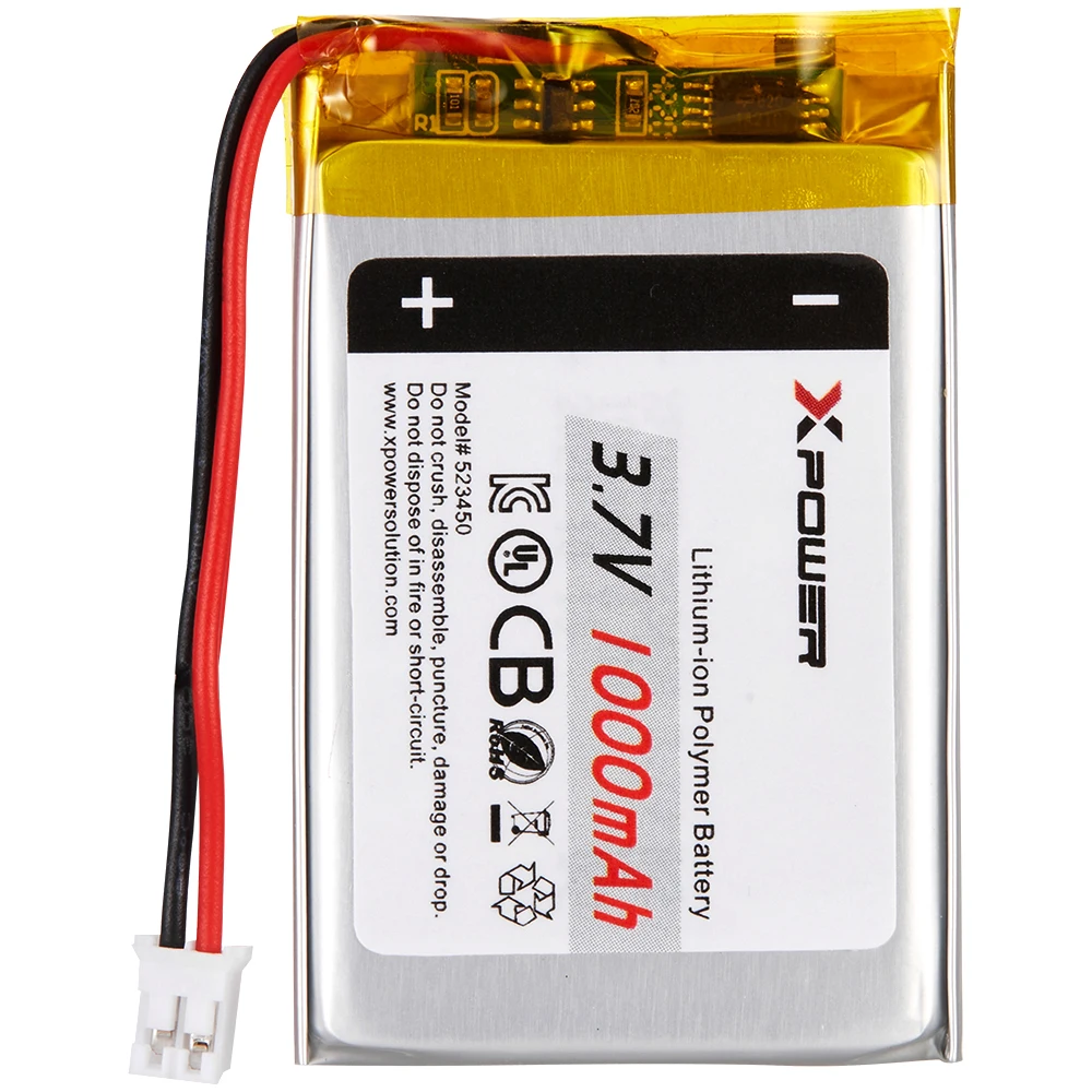 Kc Cb Certified 3.7v 1000mah Lithium Polymer Battery 523450 For Led Bike Light