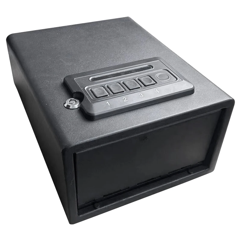 Black Steel Anti-Theft Fireproof Home Gun Storage Safe with Fingerprint Lock Biometric for Indoor Outdoor Car Storage