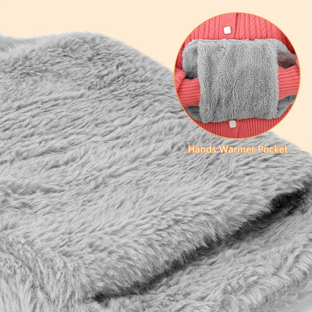 wholesale custom plush hot water bag cover with pocket for winter hand warmer quick supply hot water bottles cover