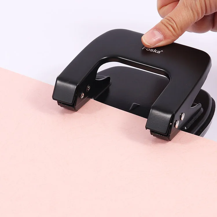 Foska красный синий черный цвет 20 листов Емкость 2 отверстия 6 мм круглое отверстие небольшой ручной Дырокол для офисных принадлежностей