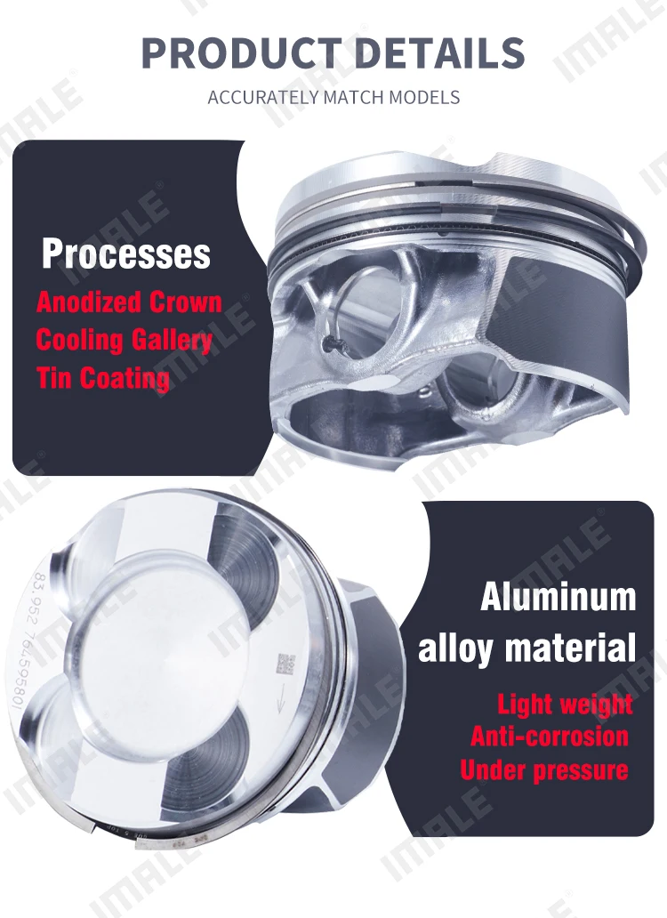 Auto Spare Parts Diesel Engine Piston Assembly Piston Rings & Parts