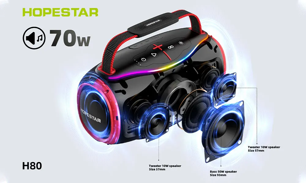 Hopestar H80 Portable Wireless MP3 Loudspeaker with Heavy Bass