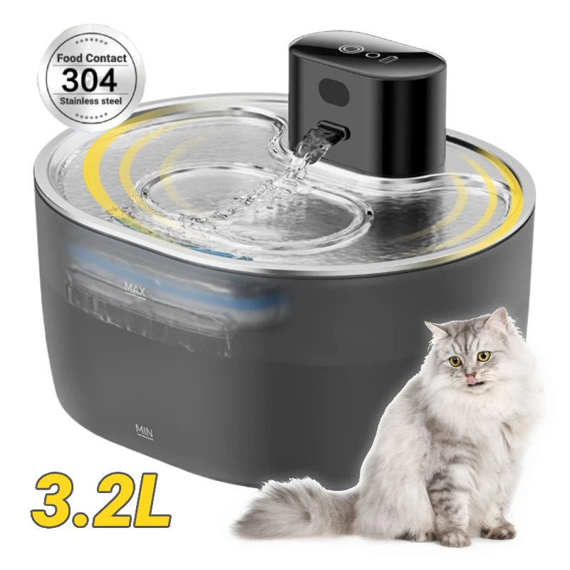battery powered cat water fountain uk FEELNEEDY 135 fl oz/4L Battery Operated Pet Water Fountain with Pump-F   FeelNeedy
