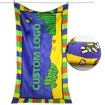 Good Quality 100% Cotton Printed Promotion Beach Towel Custom
