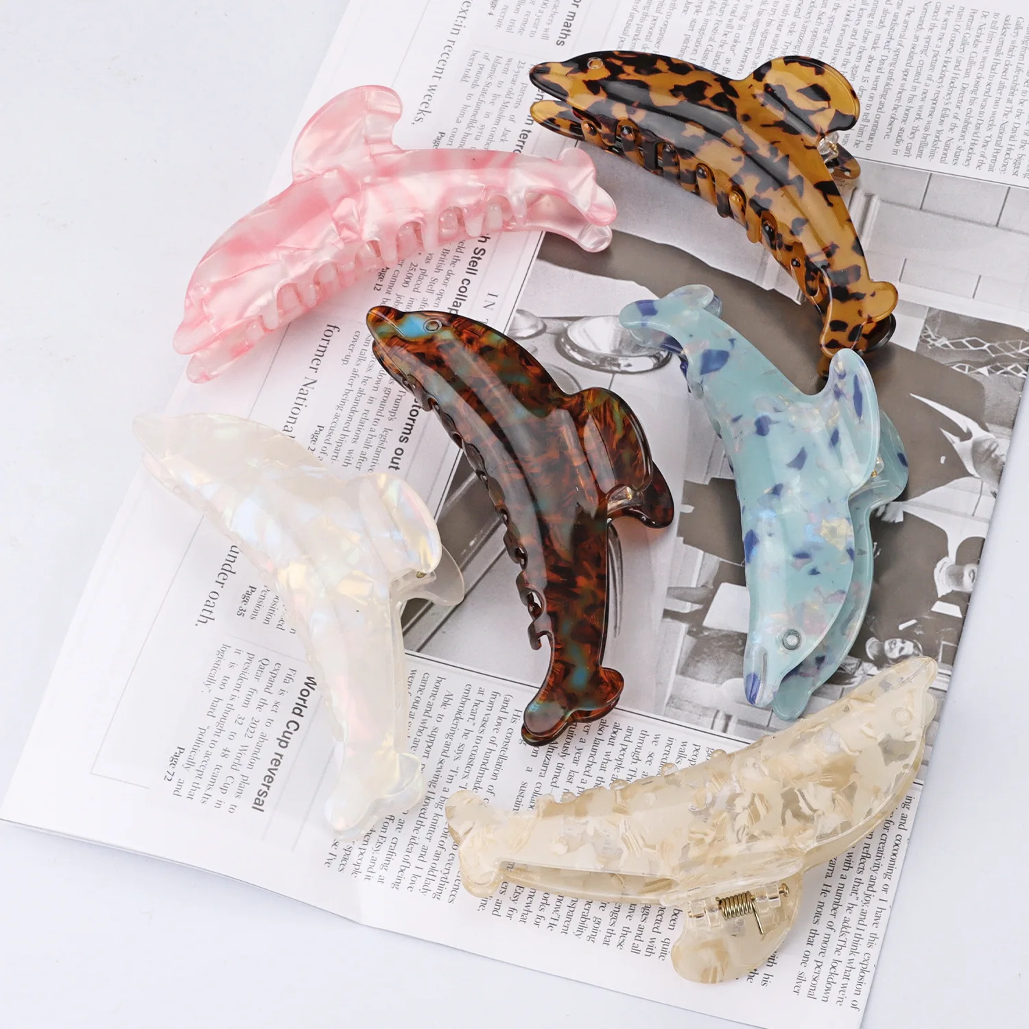 15 Pcs Flat Hair Clips for Women, Large Flat Claw Clips
