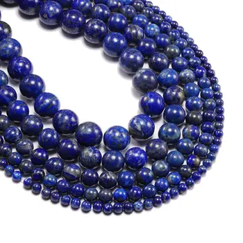 Wholesale natural stone loose gemstone natural lapis lazuli round beads for adjustable bracelet jewelry making