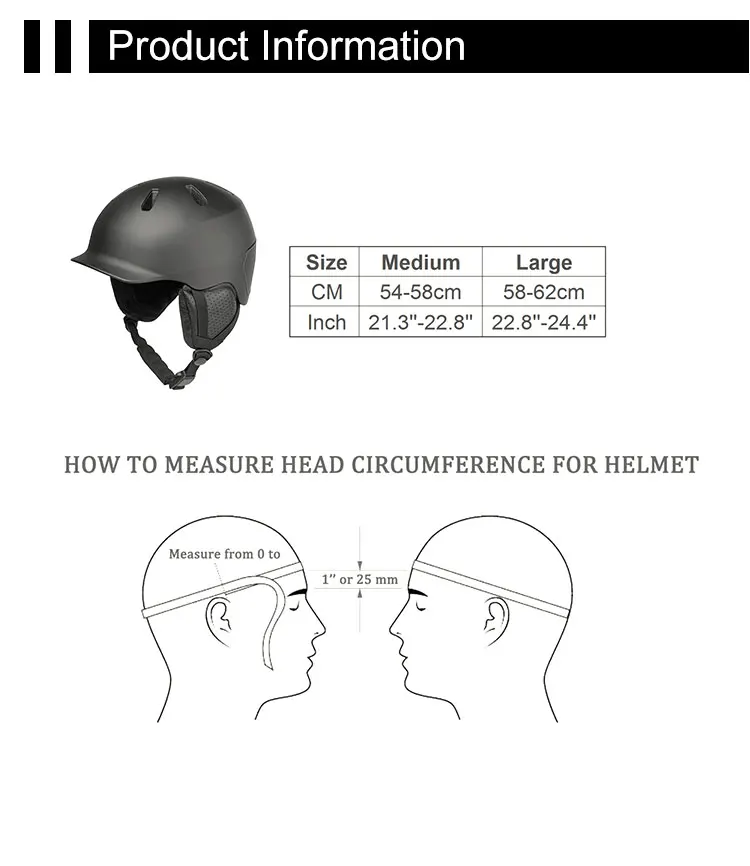 2in1 En1078/en1077 Certified Ski Bike Skateboard Helmet For Winter