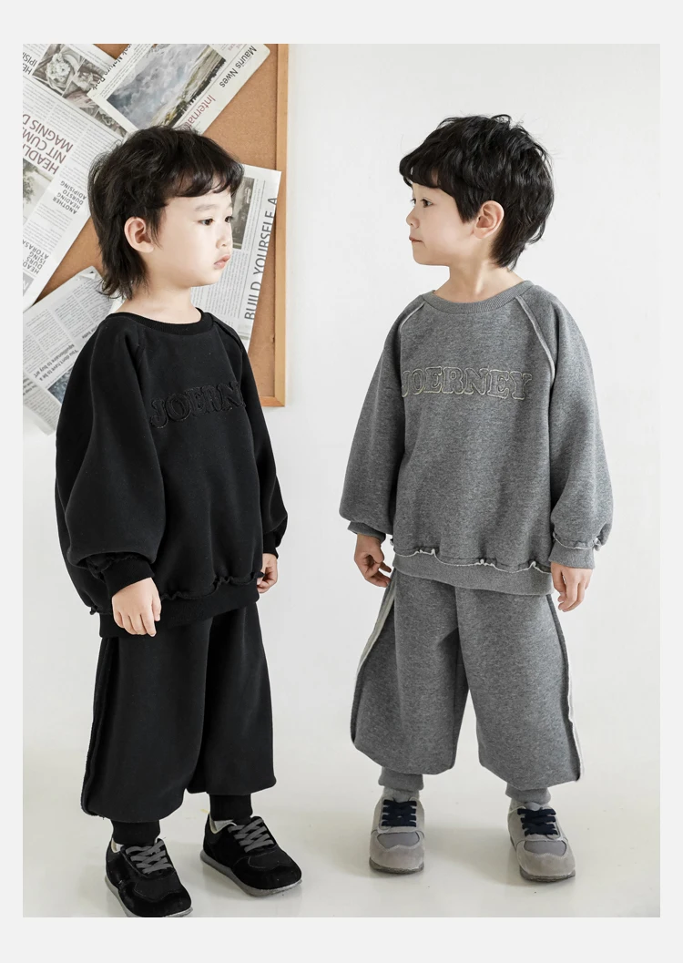 Spring Boys Sweatsuits Oneck Pullover Two Piece Kids Boys Tracksuits