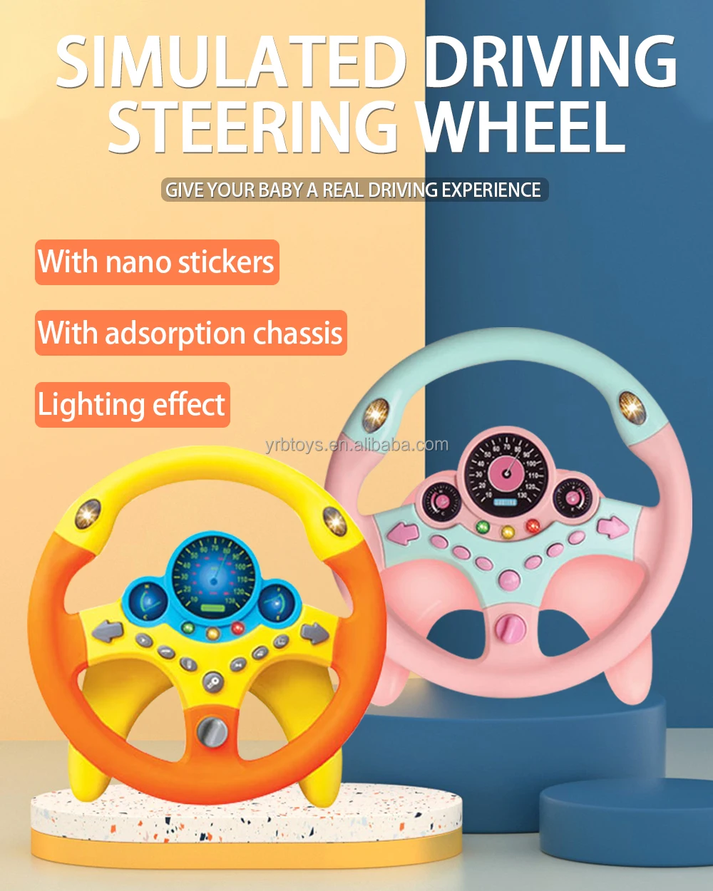 Hot Selling Toy Steering Wheel For Car Seat Simulation Puzzle Steering