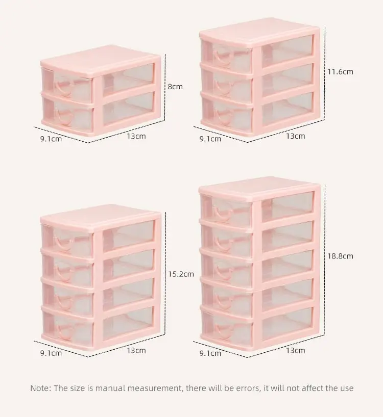 ITEM NO.3303  Factory OEM ODM 2/3/4/5 layers Home Office Desktop Mini Cosmetic Organizer Box Makeup Plastic Drawer Storage Box manufacture