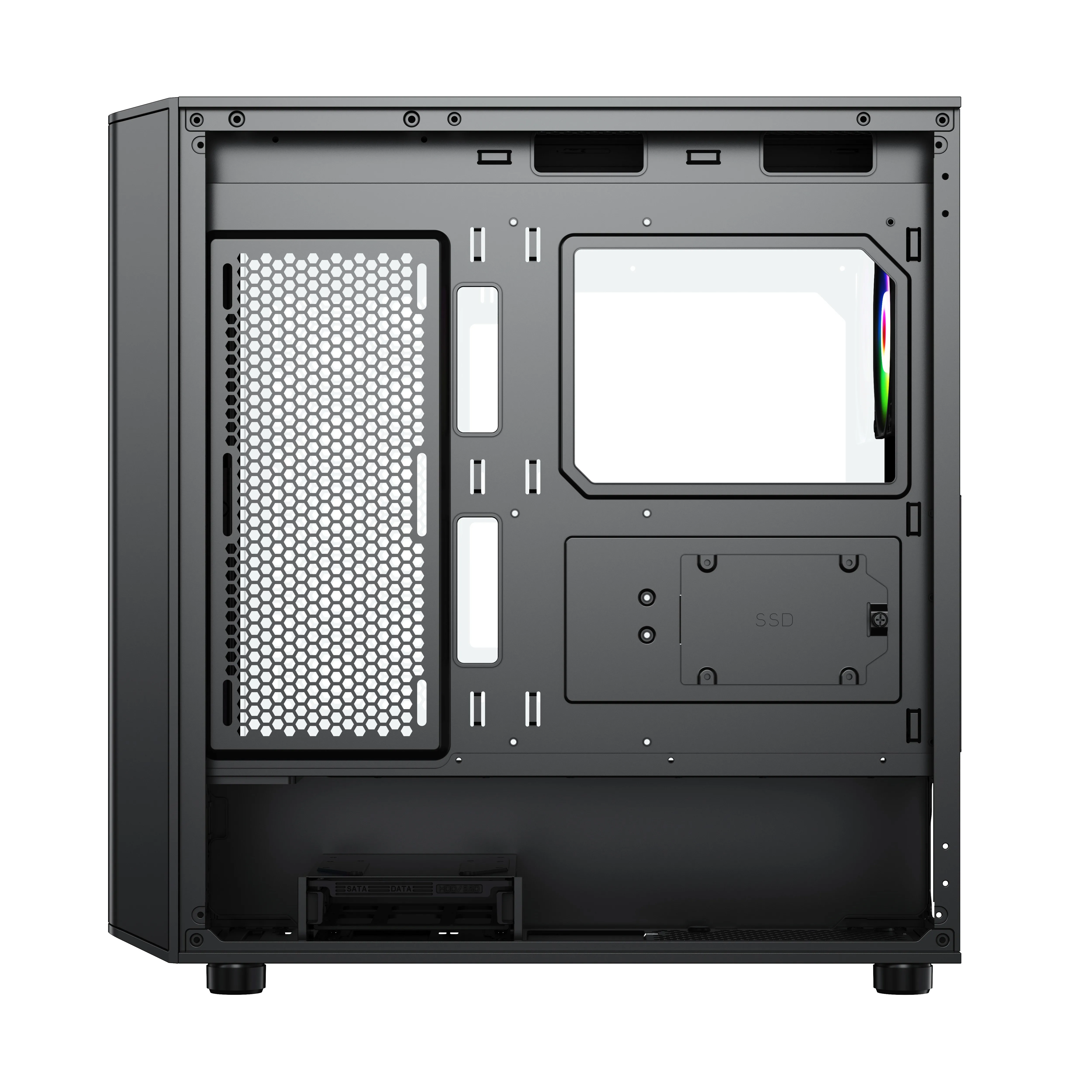 Full Tower Computer Chassis Desktop 360 Water Cooled Side Transparent ...
