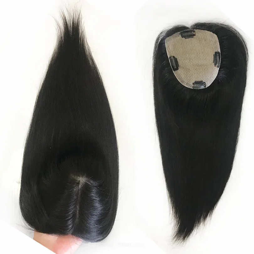 6x6 Zoll Seide Haut Basis Menschliches Haar Topper Jungfrau Europäischen Haar Toupet Clips Haarteil Natürliche Kopfhaut_voghion.com