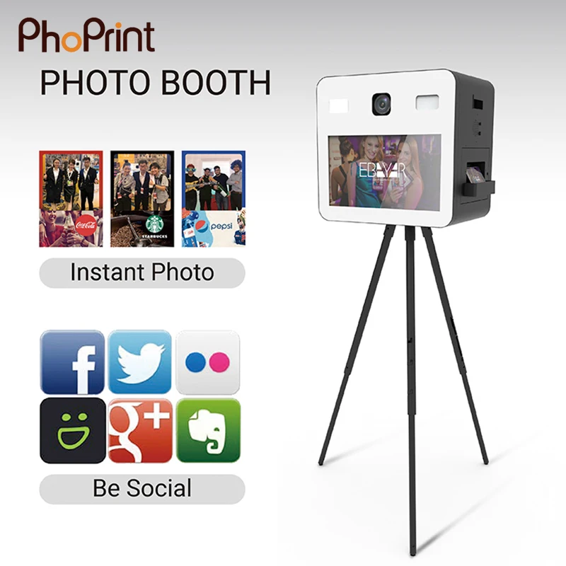 Open Air Instant Selfie Camera Photo Booth Easy Print and Share to Social Media Platform