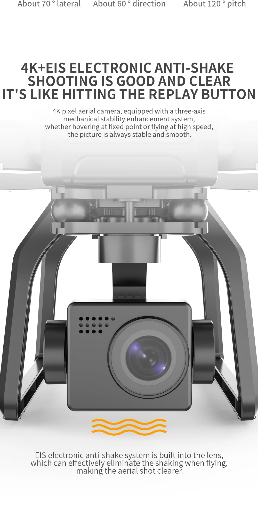 HOSHI-Dron SJRC F7 PRO con GPS, cámara 4K Dual HD, 3 ejes, cardán aéreo, fotografía aérea, Motor sin escobillas, RC, distancia de 3km