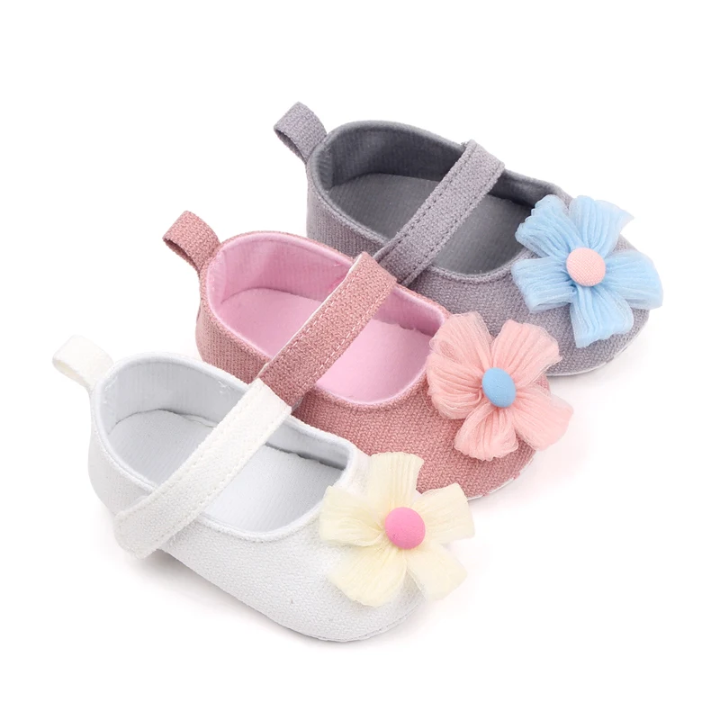 Spring and Fall New Flower Soft Soled Baby Walking Shoes for Girls