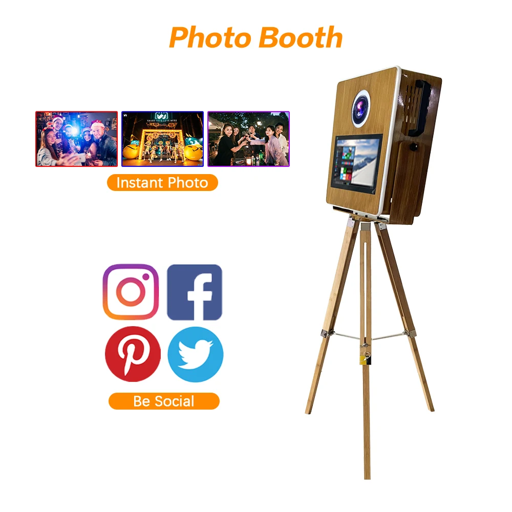 New Arrival Wooden Style Photo Booth Vintage Wooden Grain Photo Booth