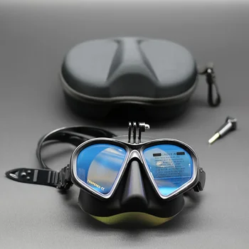 Tempered Diving Mask - Waterproof Anti-Fog Crystal-Clear Vision Swimming Goggles Camera Mount Snorkeling Mask
