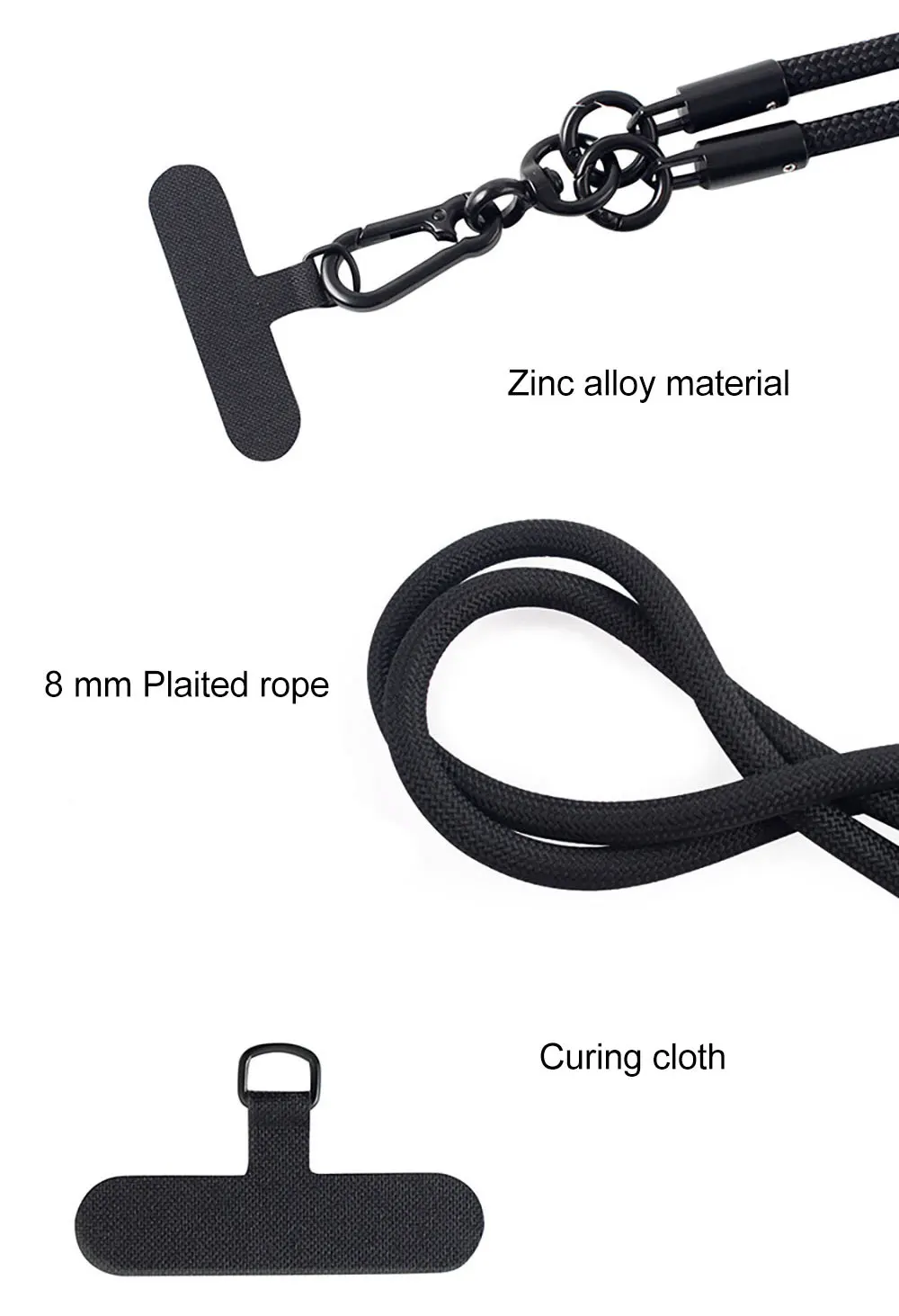 Laudtec SJS002 Customized Adjuster Adjustable Accessories 2 In 1 Cell Rope Case Strap Mobile Chain Phone Lanyard manufacture