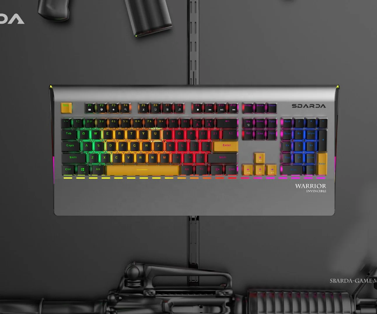 Hot Sales USB R8 Designer Aluminum SBARDA Keyboard Top Panel Gaming RGB Mechanical Keyboard for Laptop Computer