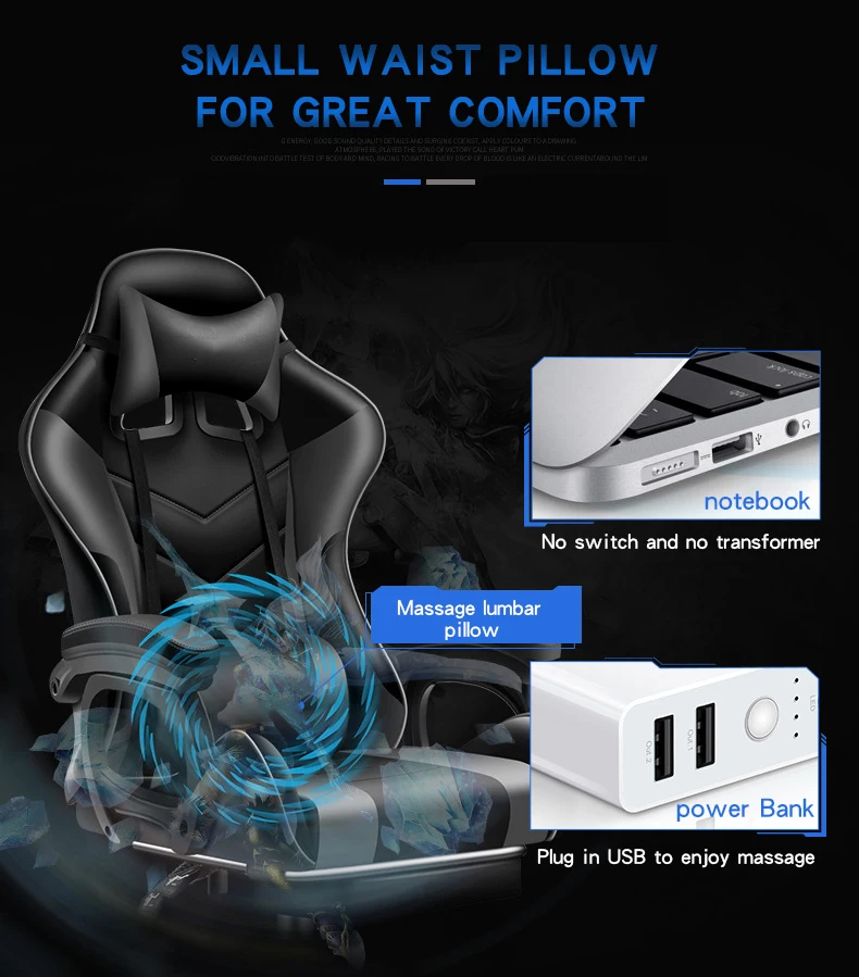 Silla Vibration Massage Bt Speaker Gamer Led Gaming Chair Rgb Chair