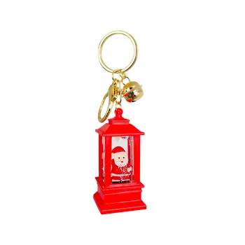 Christmas LED Light Up Floating  Keychain Snowman Santa Claus Tree  Xmas Key Ring  Accessories Bag Pendant Car Keychain