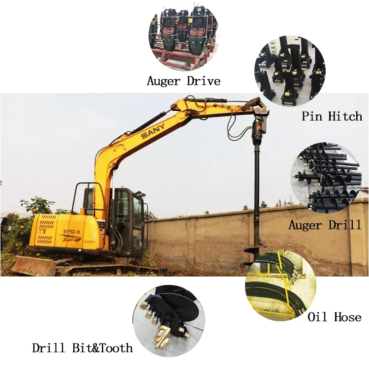 Ray Manufactured Excavator Earth Drill Auger Post Hole Digger For Sale