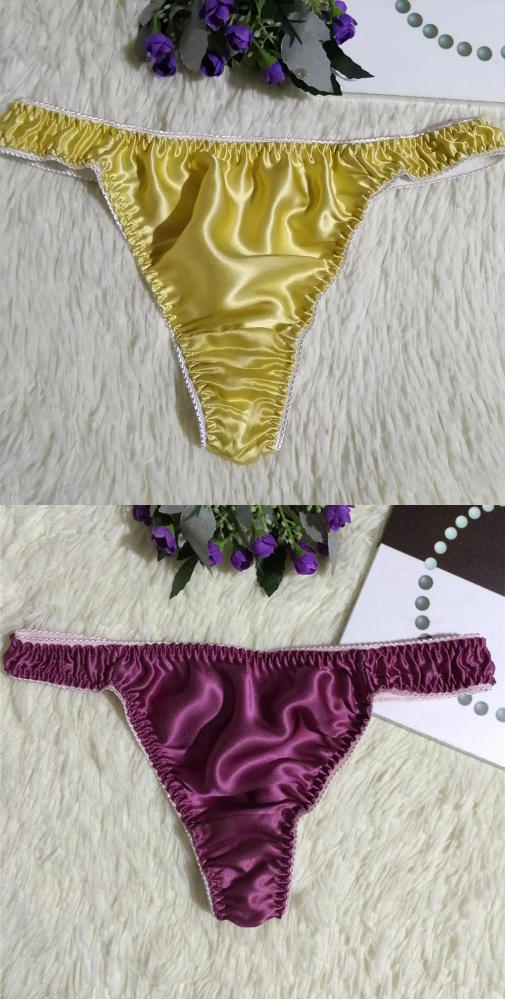 Anti Static Factory Direct T-shaped Sexy Ladies Silk Thong Underwear Private Label Custom 6A Grade Mulberry Silk Pantie for Gift