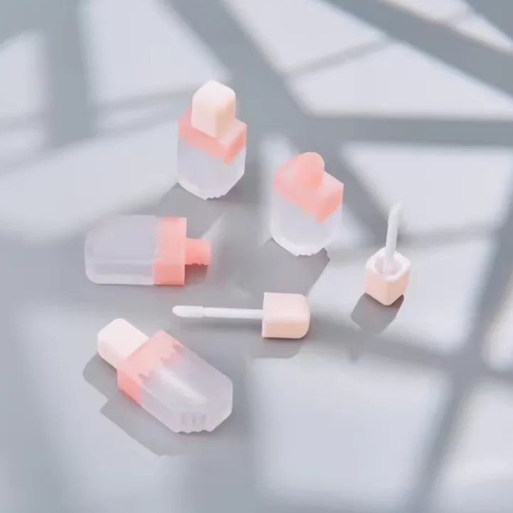 Factory Direct 5ml pink Trapezoidal Luxury Ice Cream Lip Gloss Empty Tube Cosmetic Packaging