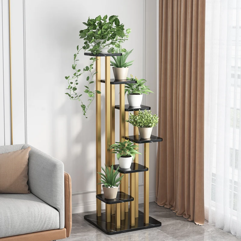 multi-layer upright flower stand bamboo simple floor-standing