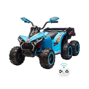6 Wheels 12V Kids Electric Ride-On Car 3-Speed Adjustable with Music Toy Car for Children