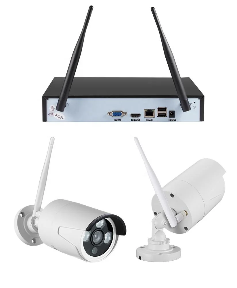 4CH CCTV Camera System 1080P WiFi Nvr Kit Camera Wireless WiFi Ip Camera Nvr Kit