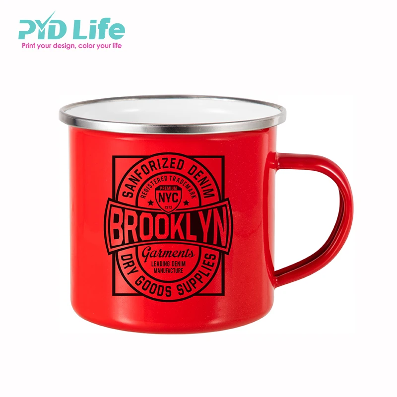 PYDLife Colorful Coffee Custom Camping Travel Sublimation Mugs With Logo Printing Enamel Metal Mug