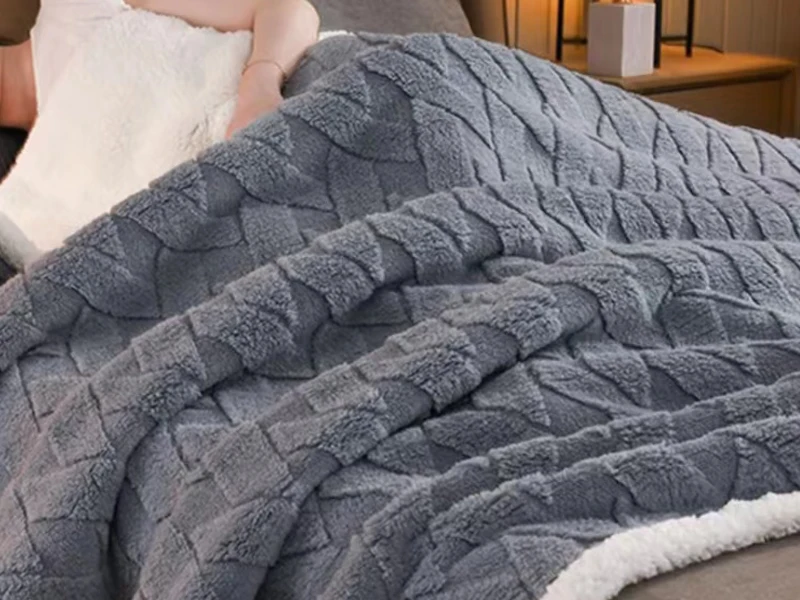 3D Jacquard Lattice Reversible Sherpa Throw Blanket Super Soft Cozy Fleece Lightweight Warm Thick Plush Fuzzy Fluffy Modern