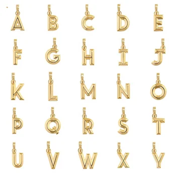 Gemnel personalise customized alphabet charm 18k gold sterling silver letter pendant necklace