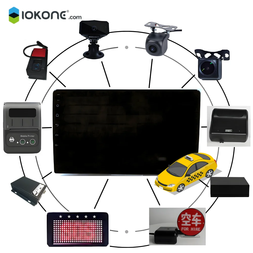 IOKONE 10-Inch Taxi Intelligent Multifunction Integrated Terminal(2+32): Multifunction Navigation and GPS