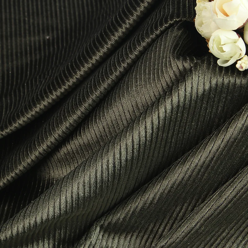Eco Friendly New Style 4x2 Rib Stripe Comfortable Velvet Velour Double Sided Corduroy Velvet Rib Velour Velvet Fabric for Sofa