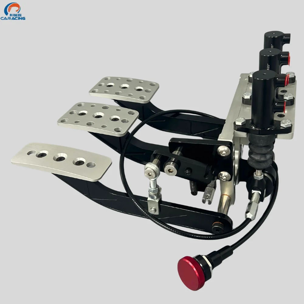 Racing Hanging 3 Pedal Box Assembly with Balance Bar and Master Cylinders CNC Aluminum for Track Rally and Drift Cars