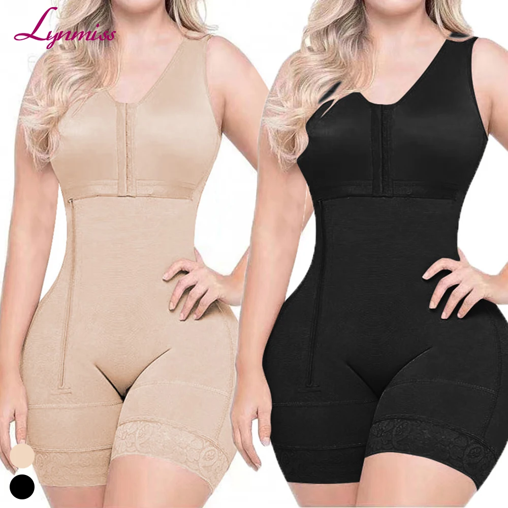  High Compression Post Op One-piece Zipper Faja Tummy Control Slimming Body Shaper Womens Shapewear Open Crotch for Women