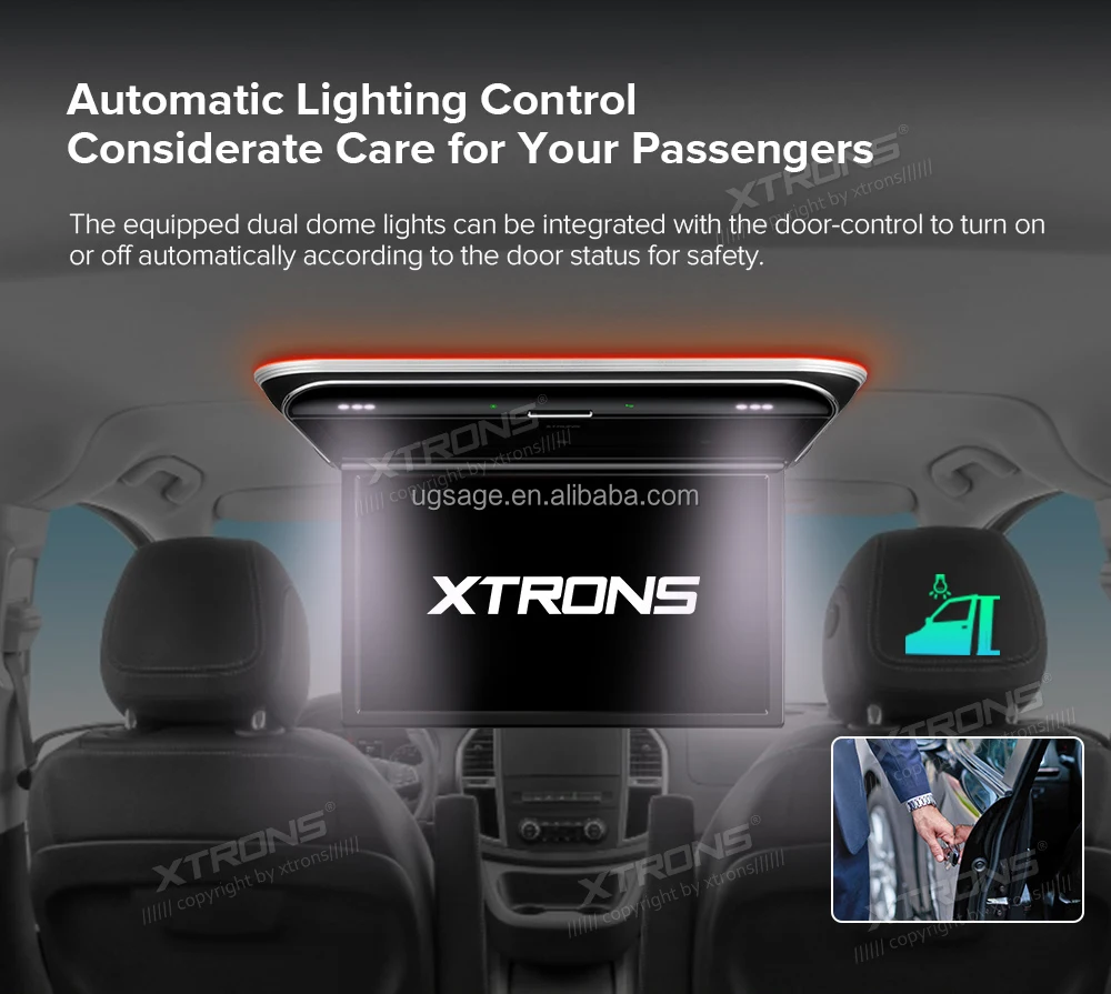 XTRONS 17.3" IPS Flip Down Android Car Monitor - 8K Resolution, Built ...