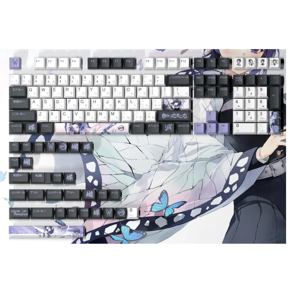 GetUSCart Anime Keycaps 108 PBT Dye Sublimation OEM Profile Japanese Anime  Keycap for Cherry Mx Gateron Kailh Switch Mechanical Keyboard