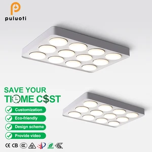 PULUOTI H36mm Ultrathin New Design LED Downlight Aluminum Housing with Square Round GX53 Ceiling Surface Mounted Spot Light