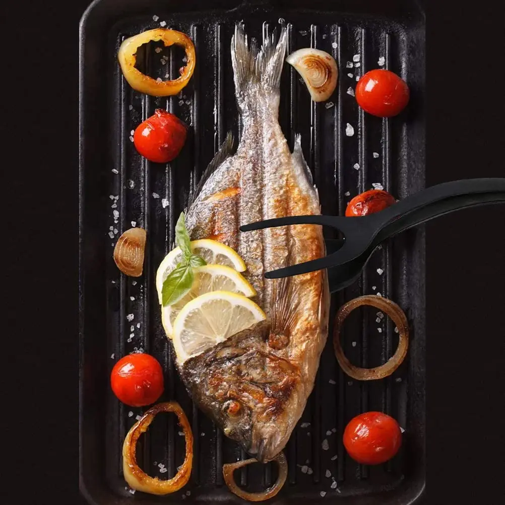 Silicone Egg Spatula Tongs Fried Egg Double Spatula Nonstick Egg Turners Grip For Home Kitchen