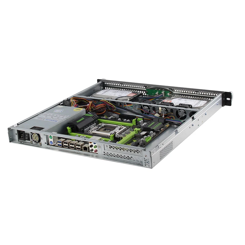 Short Depth 480mm 1U ATX Server Case with Bays Fans