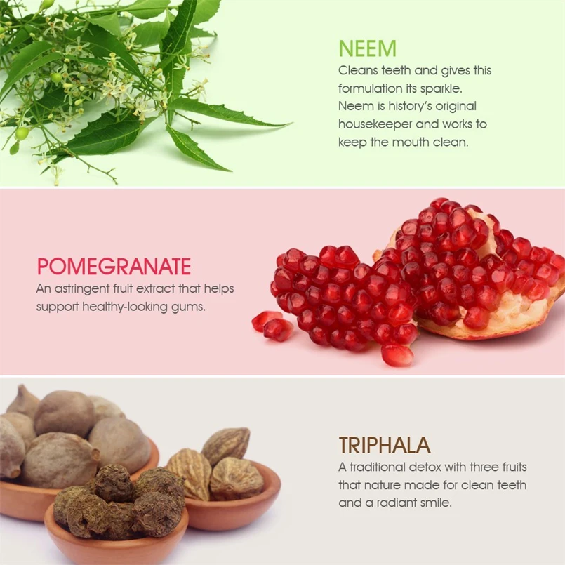 Sensitive Teeth Anti-Inflammatory Eco-Friendly Natural Whitening Dabur Herbal Neem Pomegranate Toothpaste