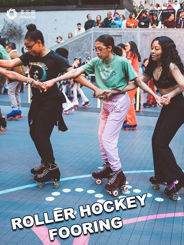 Portable Synthetic Roller Skating Floor Indoor Hockey Court Flooring