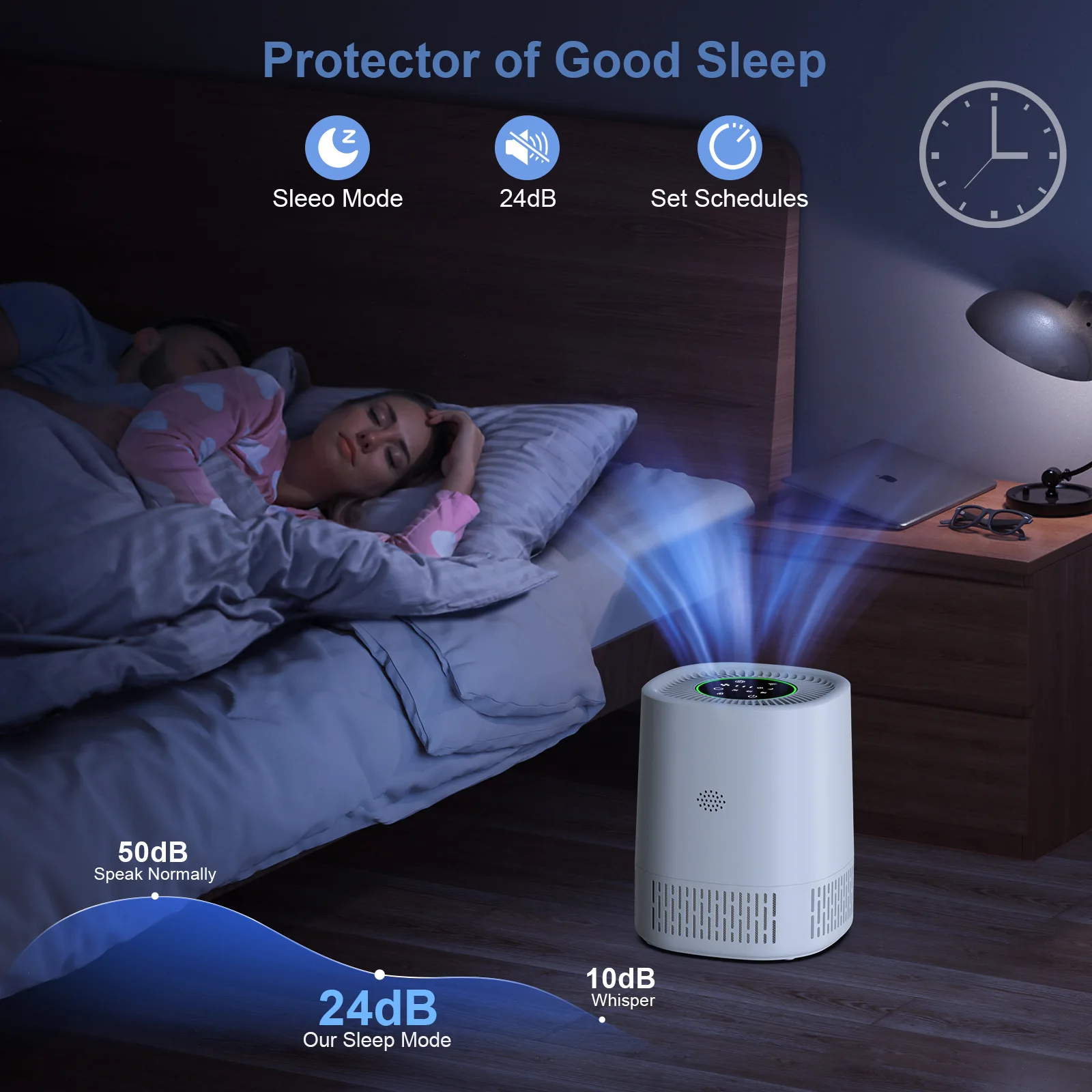New Model of air Purifier Home Desktop Tabletop Touch-screen Wi-Fi Smart air Purifier 3