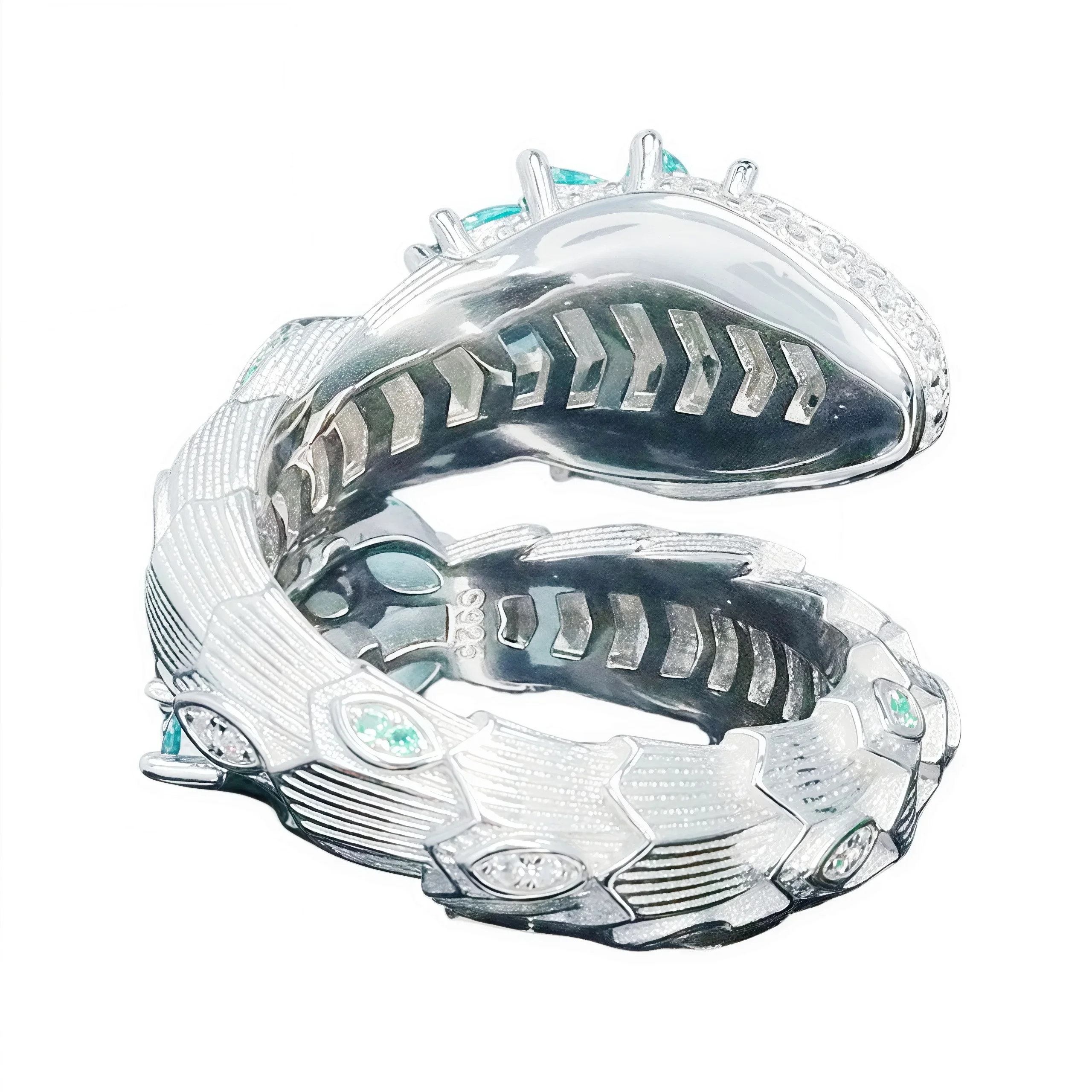 MUSHAN Jewelry Factory Blue Aquamarine Gemstones Snake Rings for Women 925 Sterling Silver Ring S925 Pure Silver Fine Jewelry