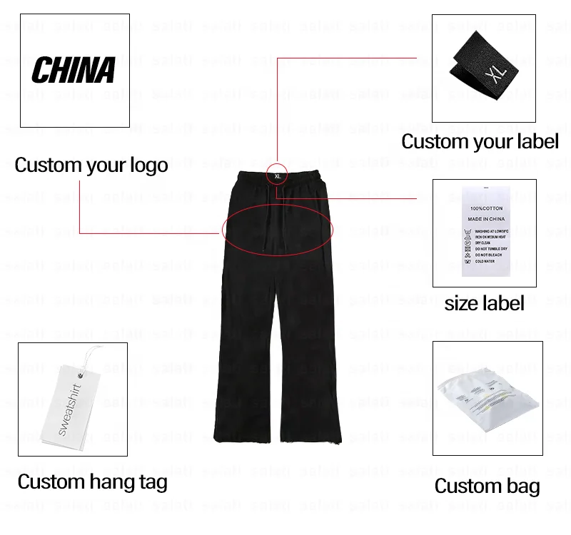 Custom Y2K Down Trousers Pants Nylon Fleece Embroidery Straight Leg Baggy Track Winter Snow Bubble Quilted Puffer Pants for Men gallery 5